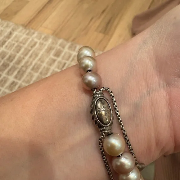David Yurman Pink Multi Color Pearl and Silver Bracelet - Picture 5 of 5